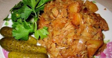 свинина с капустой и картофелем