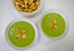 Зеленый суп-пюре из горошка и чечевицы