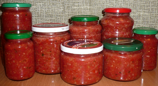 аджика из перца болгарского и помидоров