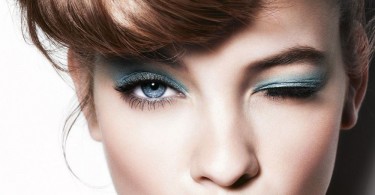 Повседневный макияж для голубых глаз