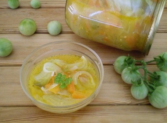 Интересный рецепт салата из зеленых помидоров