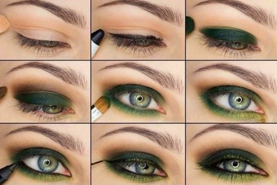 вечерний макияж для зеленых глаз