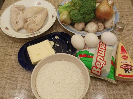 Лоранский пирог с курицей и грибами, брокколи: рецепты 